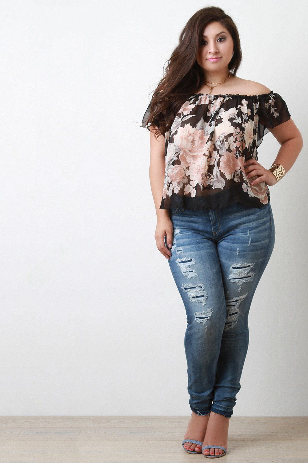 Обтягивающие джинсы для полных девушек