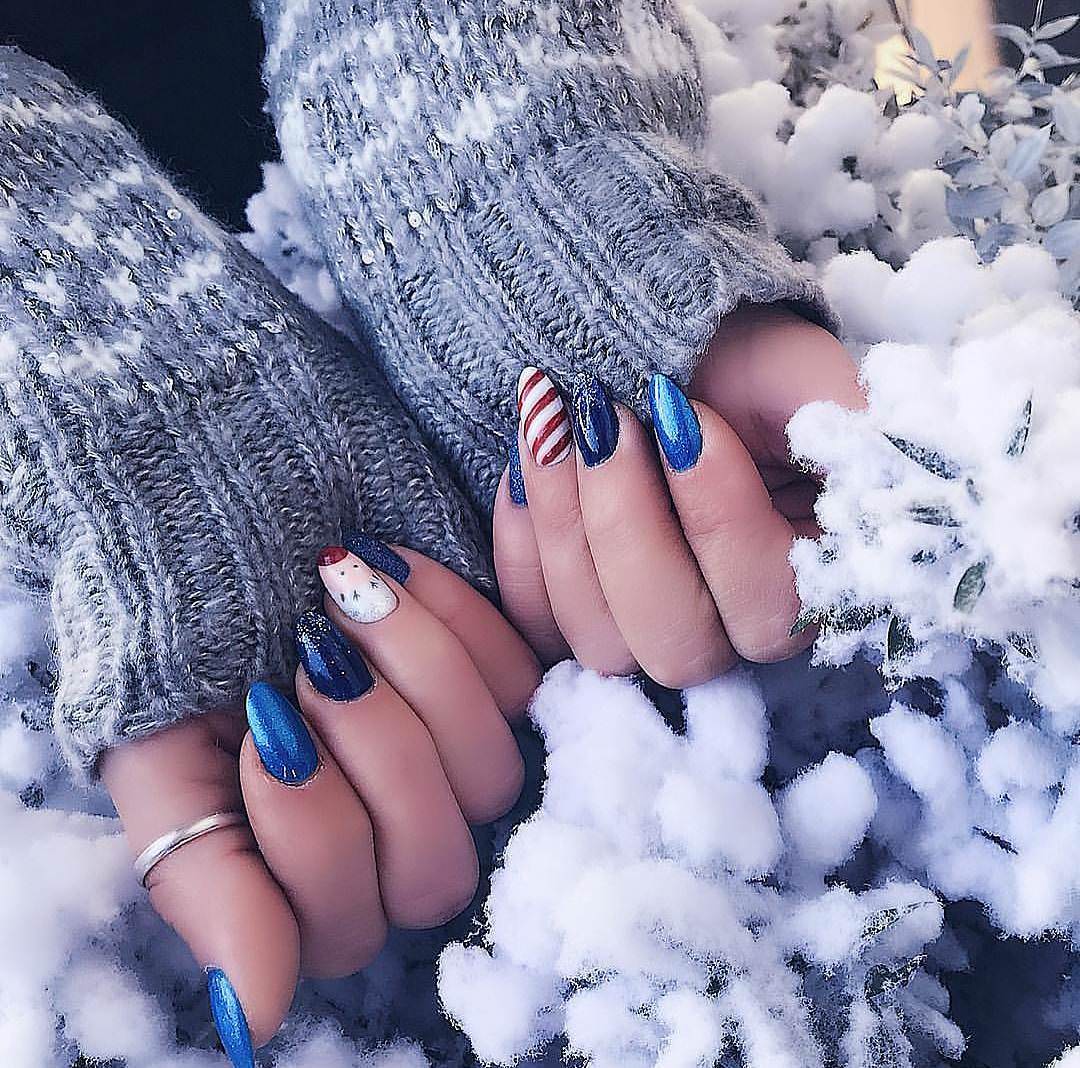 Идеи яркого новогоднего маникюра