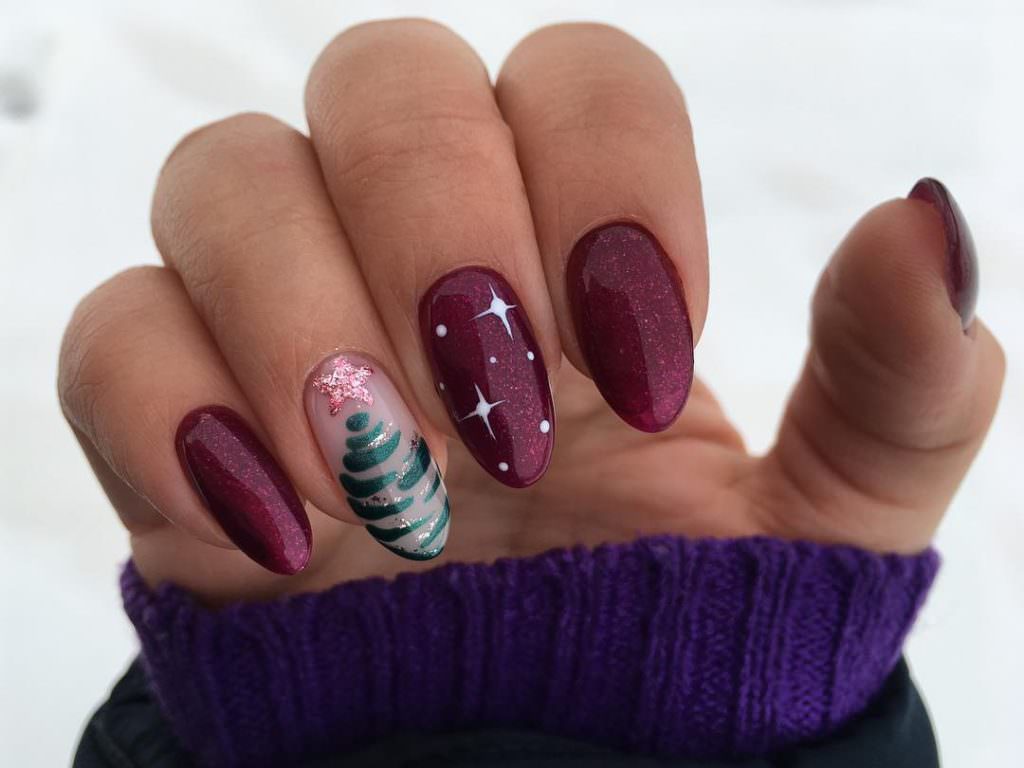 Идеи яркого новогоднего маникюра