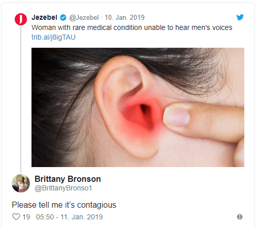 Китаянка потеряла возможность слышать мужские голоса