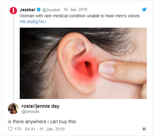 Китаянка потеряла возможность слышать мужские голоса