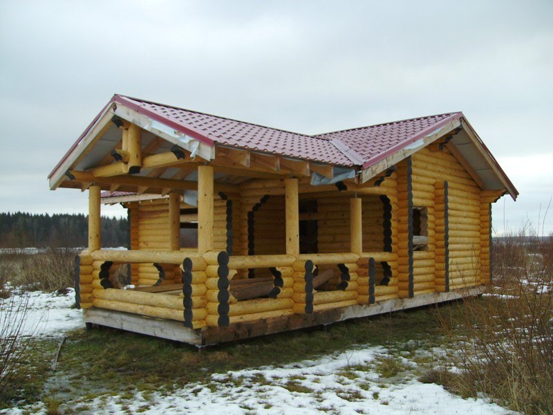 Бани из оцилиндрованного бревна: сруб из оцилиндровки, отделка бани из оцб – всё о банях