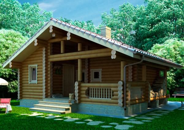 Бани угловые: проект из бревна с мансардой, баня из бруса углом – всё о банях