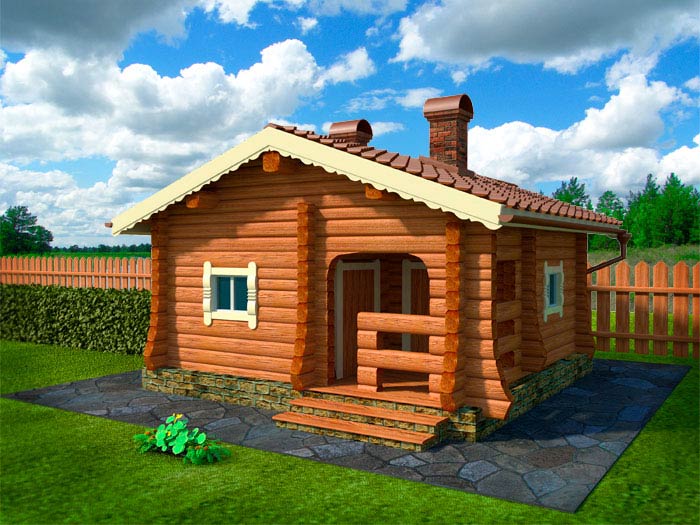 Бани угловые: проект из бревна с мансардой, баня из бруса углом – всё о банях