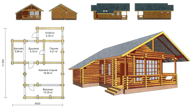 Баня с хозблоком под одной крышей: проекты с сараем и туалетом, дровяником – всё о банях