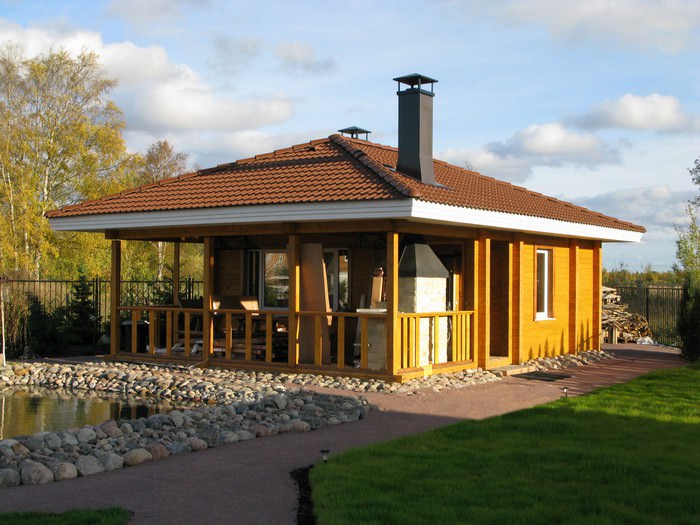 Баня с террасой и барбекю: советы по изготовлению – всё о банях