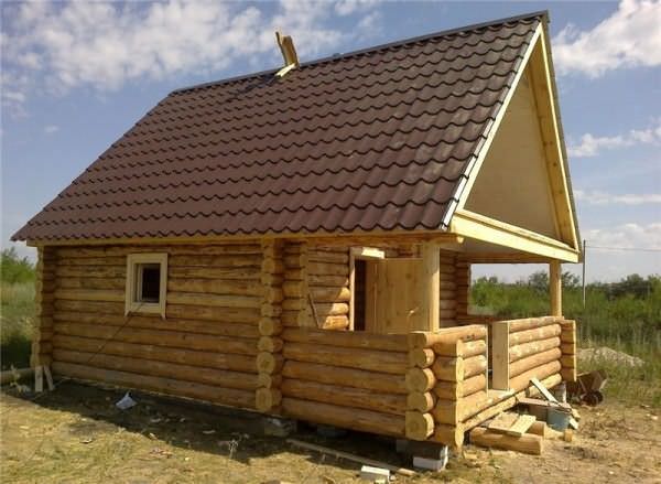 Баня с верандой 6 на 6 из бревна – всё о банях