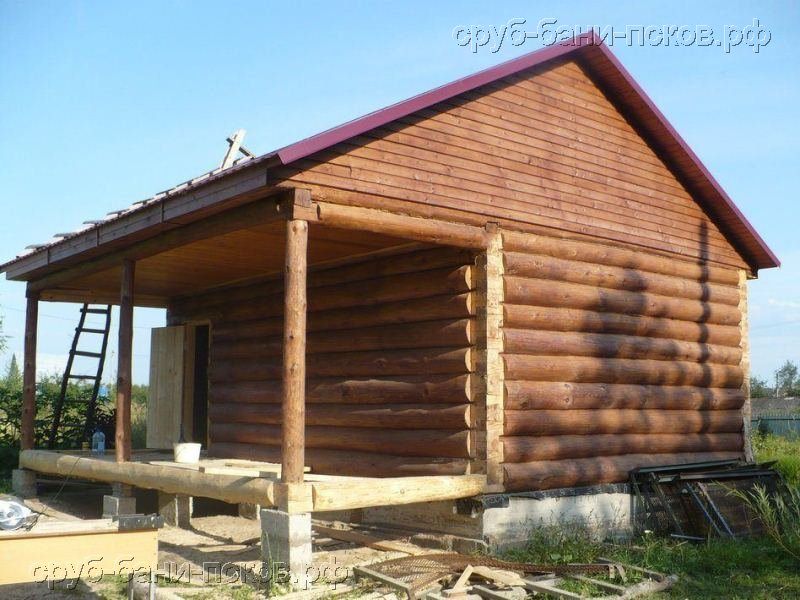 Баня с верандой 6 на 6 из бревна – всё о банях