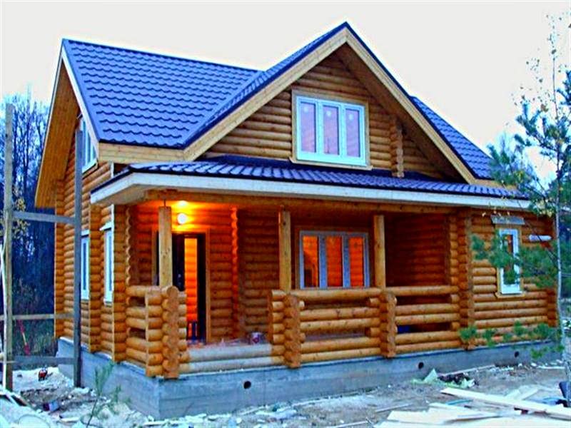 Баня с верандой 6 на 6 из бревна – всё о банях