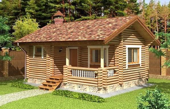 Баня с верандой 6 на 6 из бревна – всё о банях
