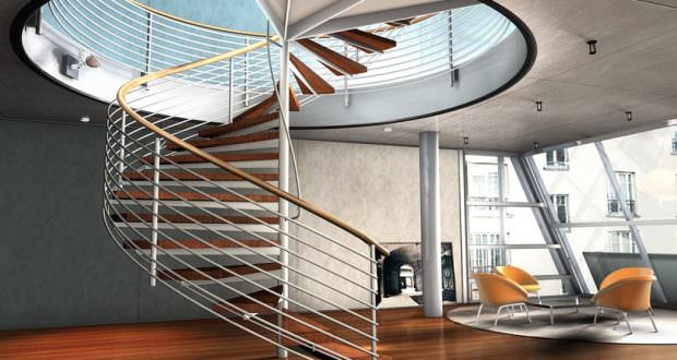 Дизайн винтовой лестницы на второй этаж: материалы и стили