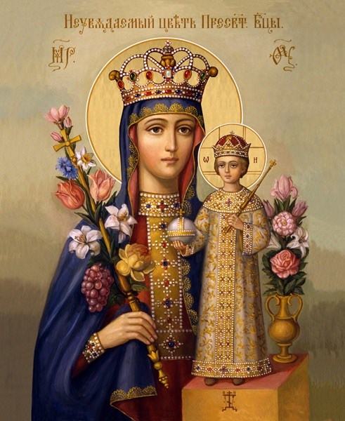 Икона «Неувядаемый Цвет» — описание, кому и для чего ей молиться, дни почитания, где расположить