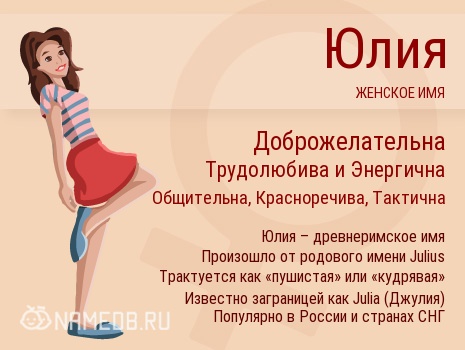 Юлия – совместимость в любви и браке с мужскими именами