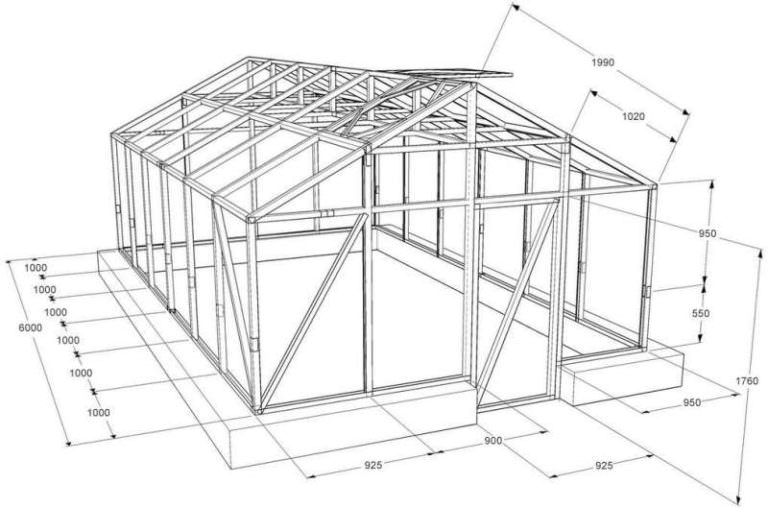 Как построить теплицу своими руками из дерева: составление чертежа и этапы работ