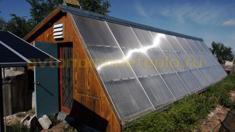 Как производится отопление теплицы солнечным коллектором?