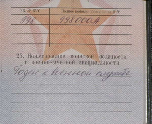 Как расшифровать код ВУС в военном билете и какую специальность он предусматривает