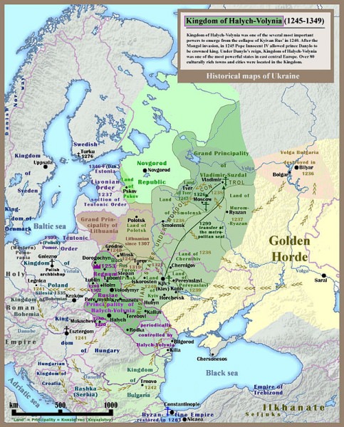 Карта галицко-волынского княжества — история России