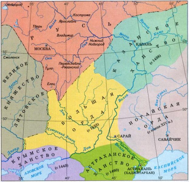 Карта: наследники золотой орды — история России
