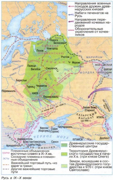 Карта походов святослава — история России