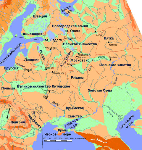 Карта: русское государство при иване iii и василии iii — история России