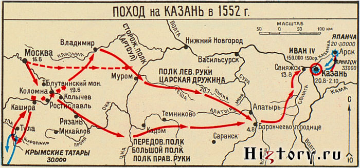 Карта: восточная политика ивана грозного — история России