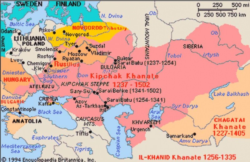 Карта: золотая орда во второй половине 13 веке — история России