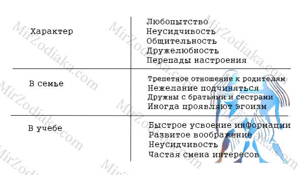 Краткое описание знака зодиака Близнецы: в учебе и семье