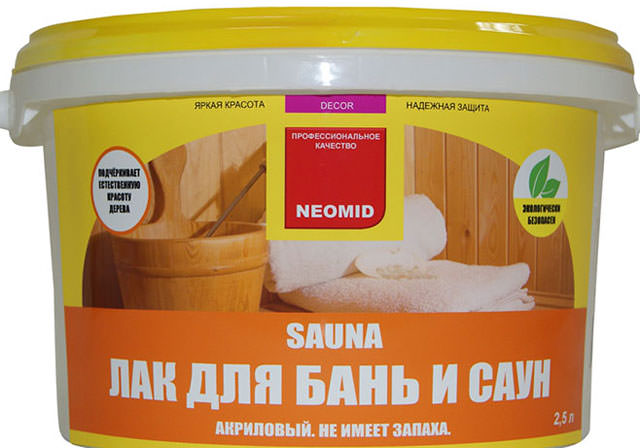 Лак для бань и саун: акриловый, на водной основе, водоразбавляемый, неомид, какой выбрать, фото и видео – всё о банях