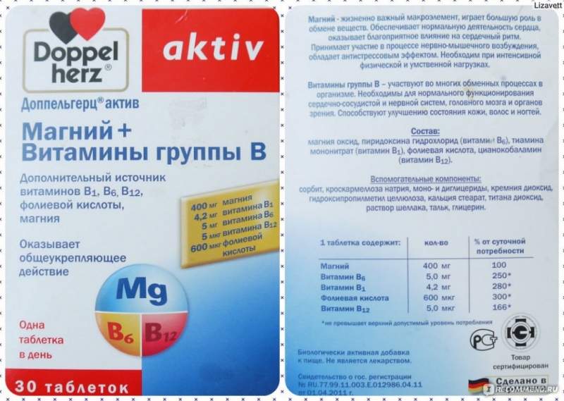Магний витамины группы в