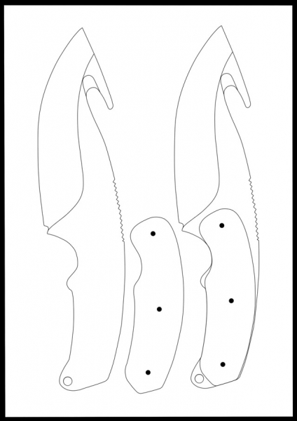 Нож керамбит: как сделать из дерева, рисунок, чертеж-шаблон на бумаге