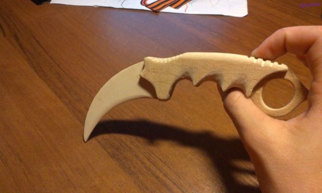 Нож керамбит: как сделать из дерева, рисунок, чертеж-шаблон на бумаге