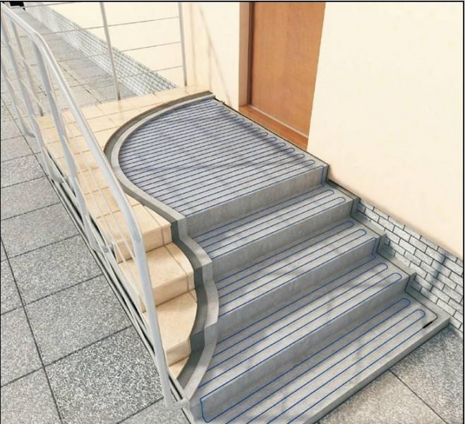 Обогрев ступеней на крыльце и уличной лестнице