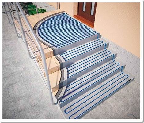 Обогрев ступеней на крыльце и уличной лестнице