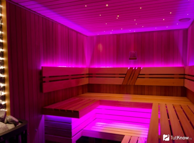 Освещение в бане в парилке своими руками: как сделать подсветку в парной, как провести свет, фото и видео – всё о банях