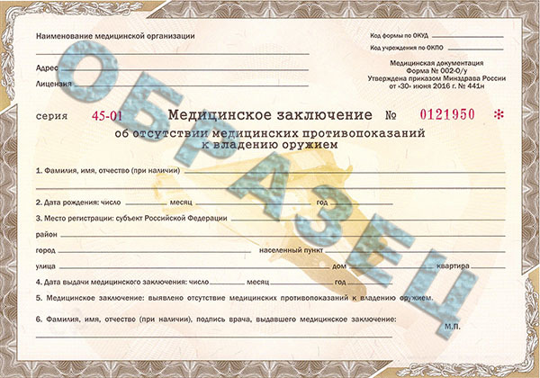 Получение и продление лицензии на оружие