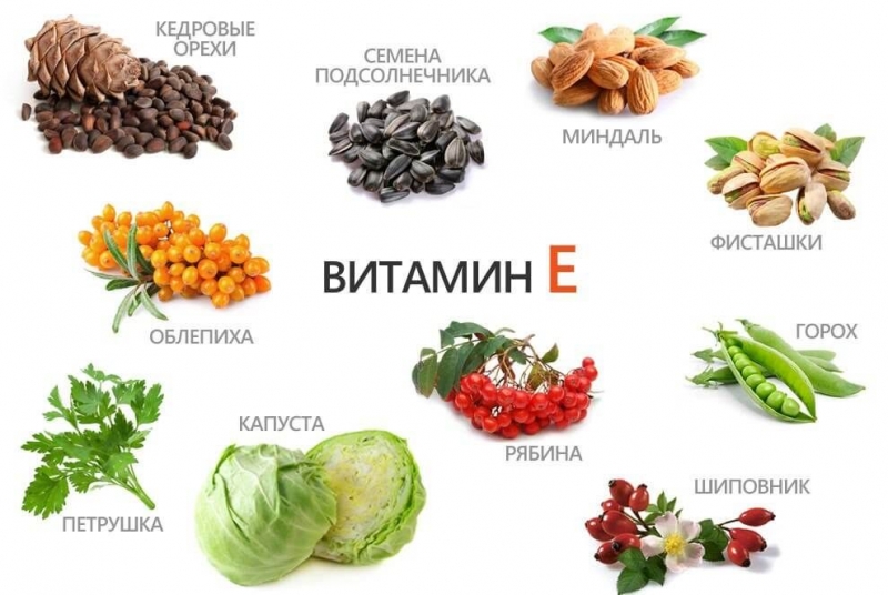 Продукты содержащие витамин а и е
