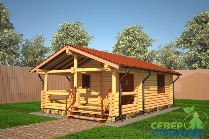 Проекты бань из оцилиндрованного бревна – всё о банях