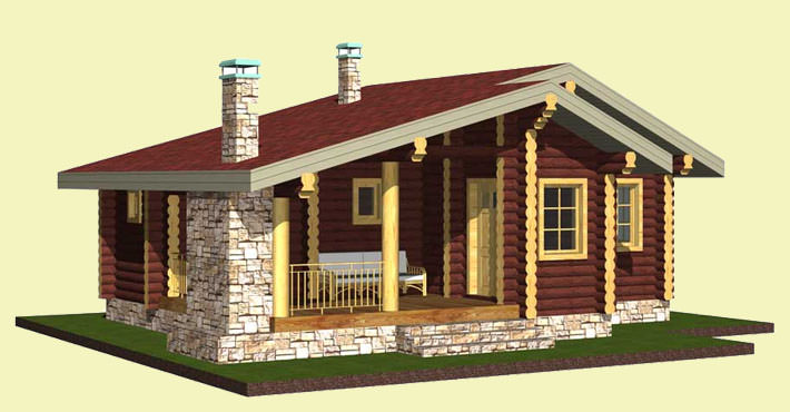 Проекты бань из оцилиндрованного бревна – всё о банях