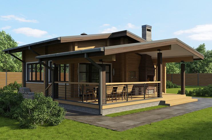 Проекты бань с террасой и верандой – всё о банях