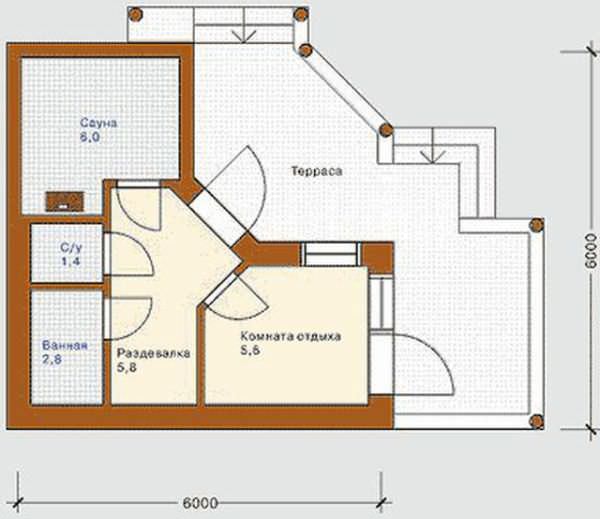 Проекты бани с комнатой отдыха: с небольшой кухней, спальней, одноэтажные бани с предбанником, фото и видео – всё о банях