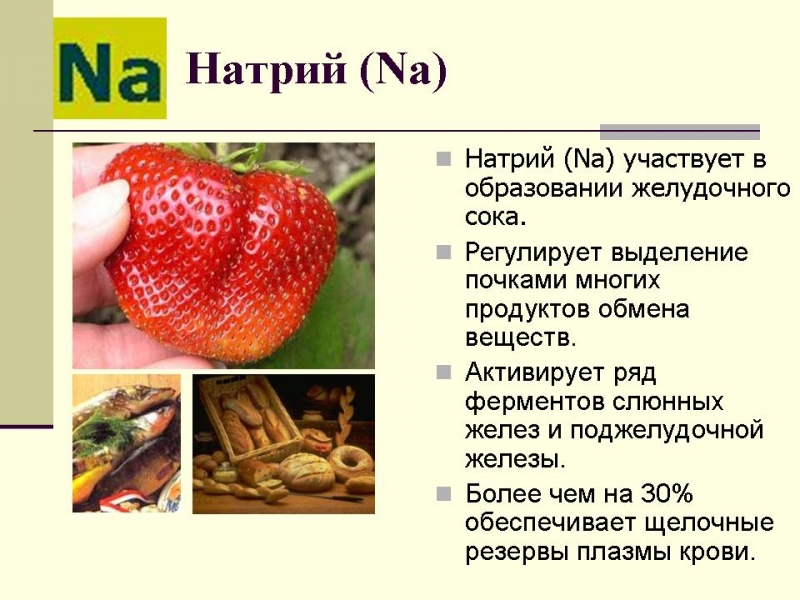 Роль натрия в организме