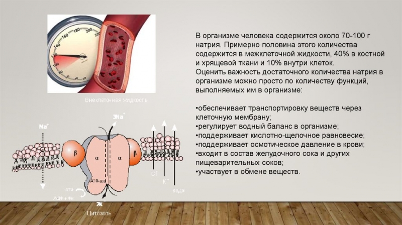 Роль натрия в организме человека