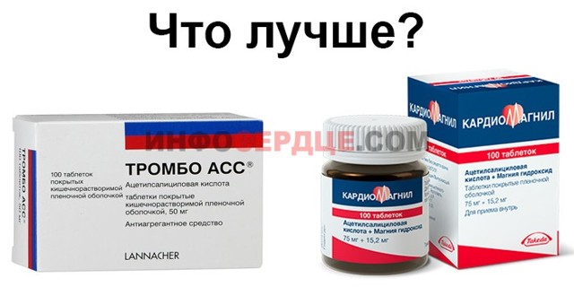 Тромбоасс или аспирин кардио: что лучше и в чем разница (отличие составов, отзывы врачей)