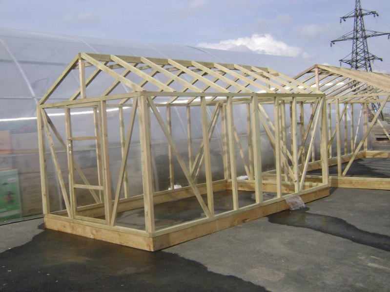 В чем особенности простых теплиц из бруса?