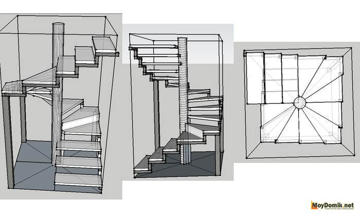 Винтовые лестницы своими руками: чертежи, специфика конструкции