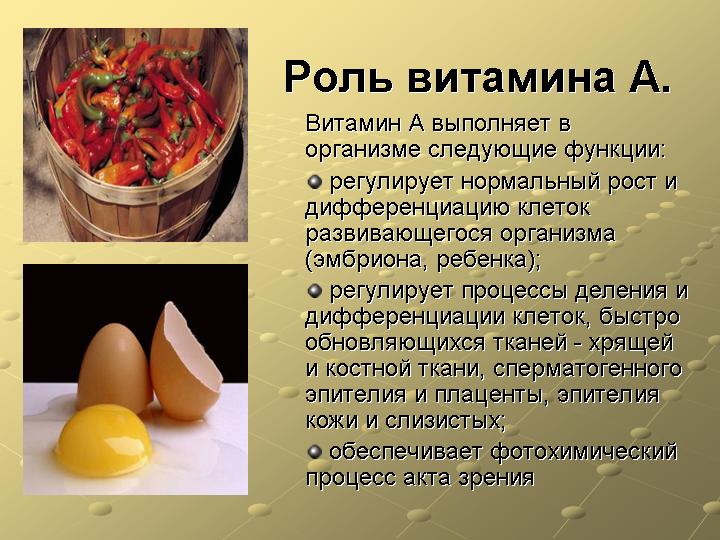 Витамин а роль в организме