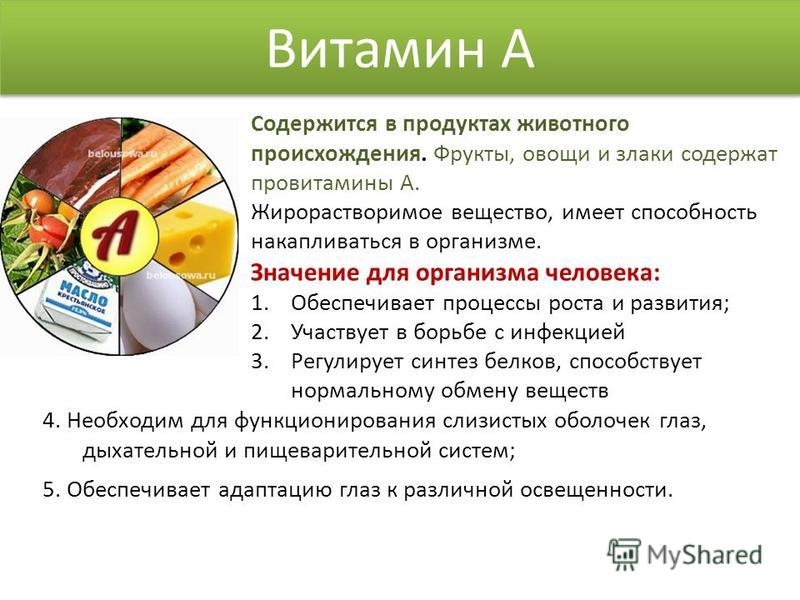 Витамин а роль в организме
