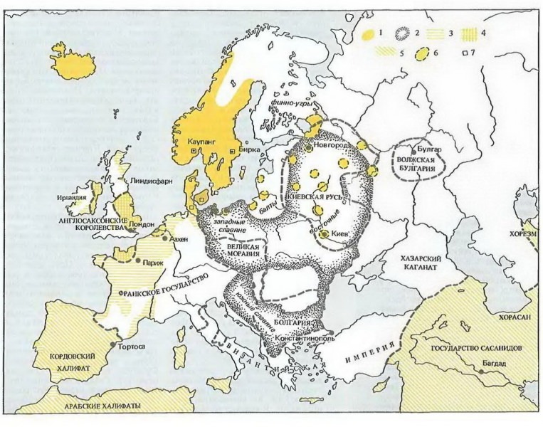 Восточная европа в x в. («племена», пути, предгородские центры) — история России