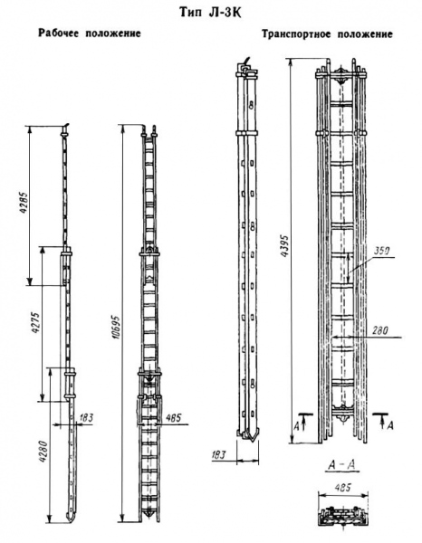 Выдвижная 3 х коленная пожарная лестница — особенности ее конструкции