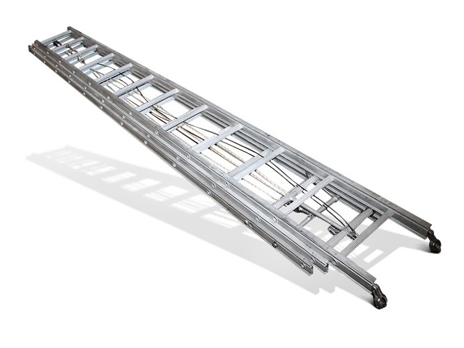 Выдвижная 3 х коленная пожарная лестница — особенности ее конструкции
